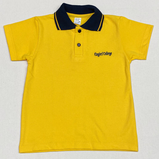 Polera Amarilla Piqué Manga Corta Colegio Eagles